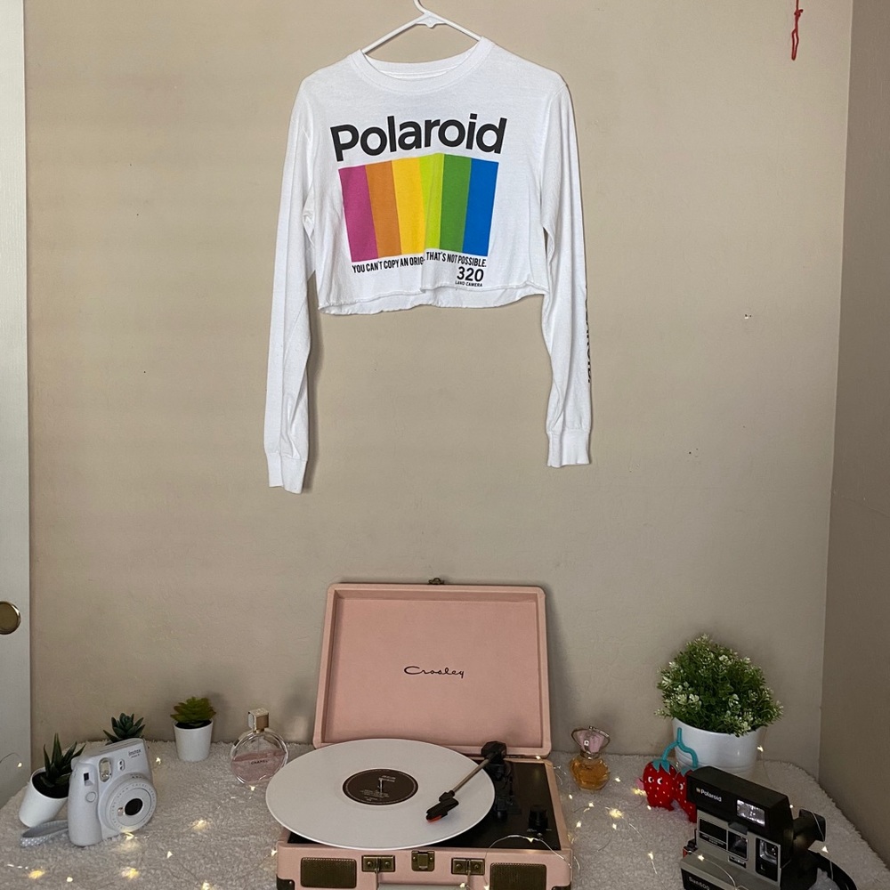 POLAROID White Crop top